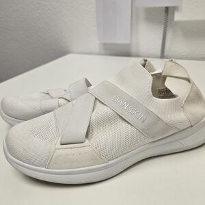 Danskin Elite Cream Slip-On Sneakers | Stretch Knit | Athleisure Comfort